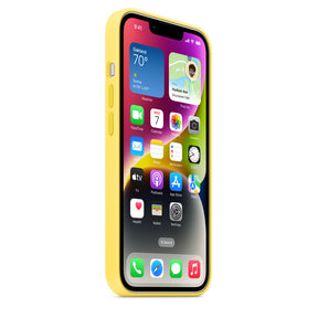 Funda de silicona con MagSafe para iPhone 14 - Amarillo canario