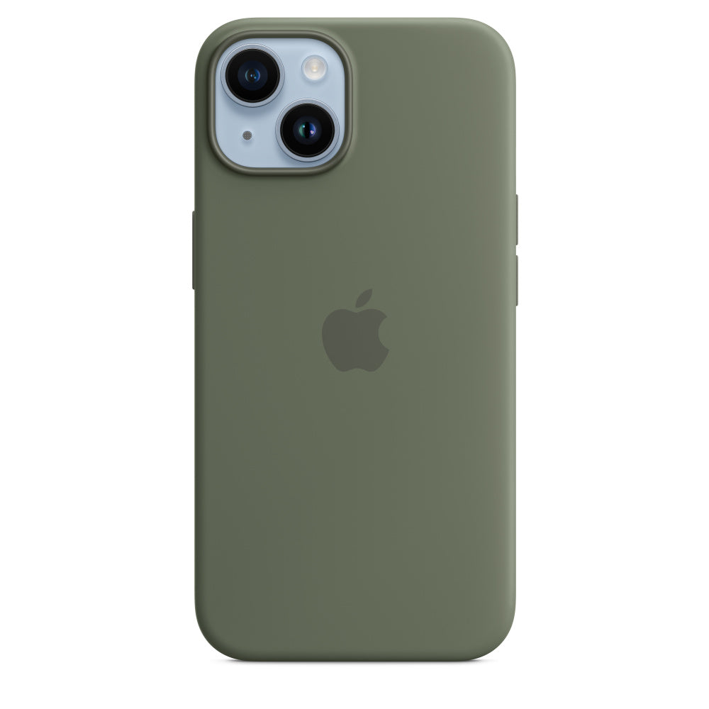 Capa em silicone com MagSafe para iPhone 14 - Azeitona