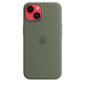 Capa em silicone com MagSafe para iPhone 14 - Azeitona