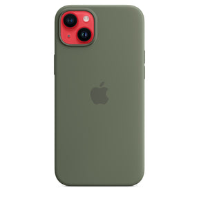 Funda de silicona con MagSafe para iPhone 14 Plus - Oliva