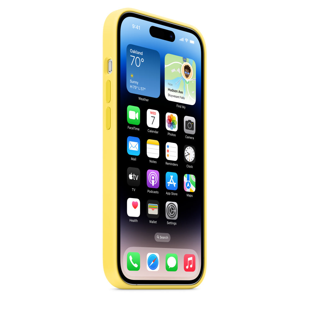 Capa em silicone com MagSafe para iPhone 14 Pro - Amarelo canário