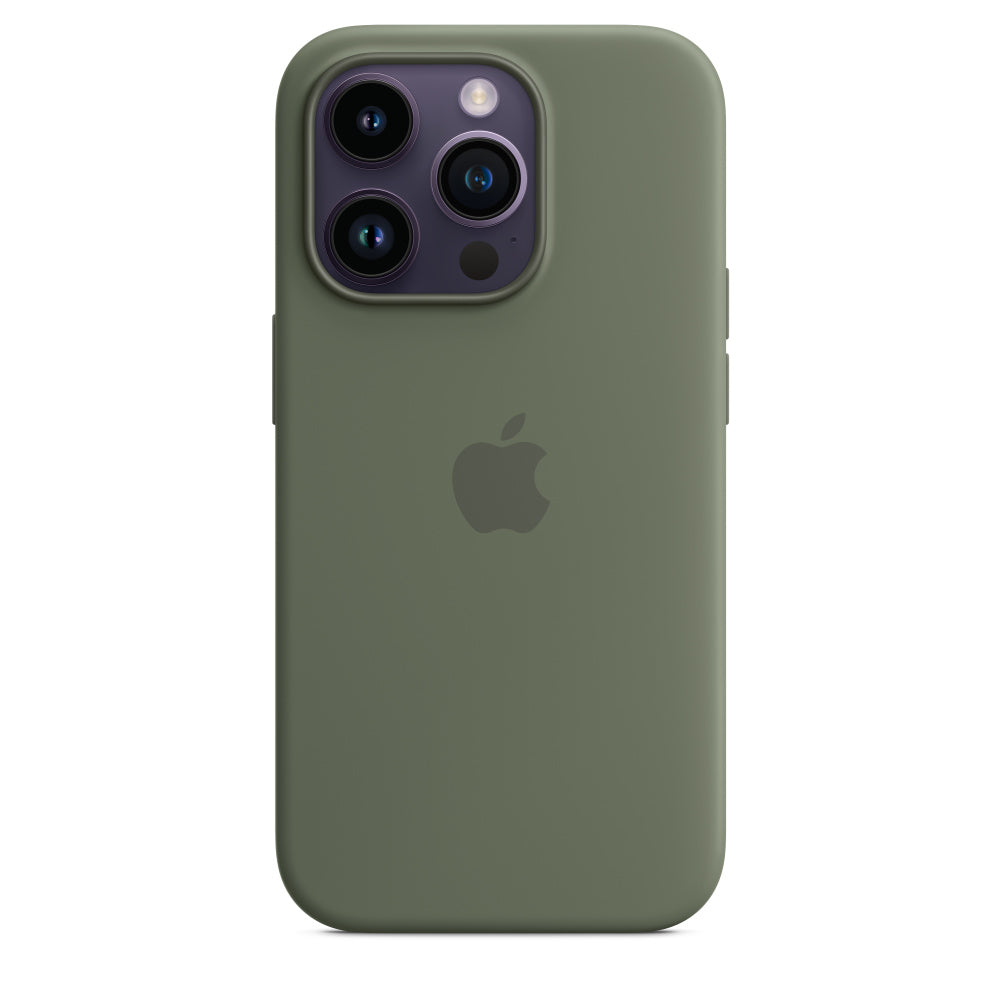 Capa em silicone com MagSafe para iPhone 14 Pro - Azeitona