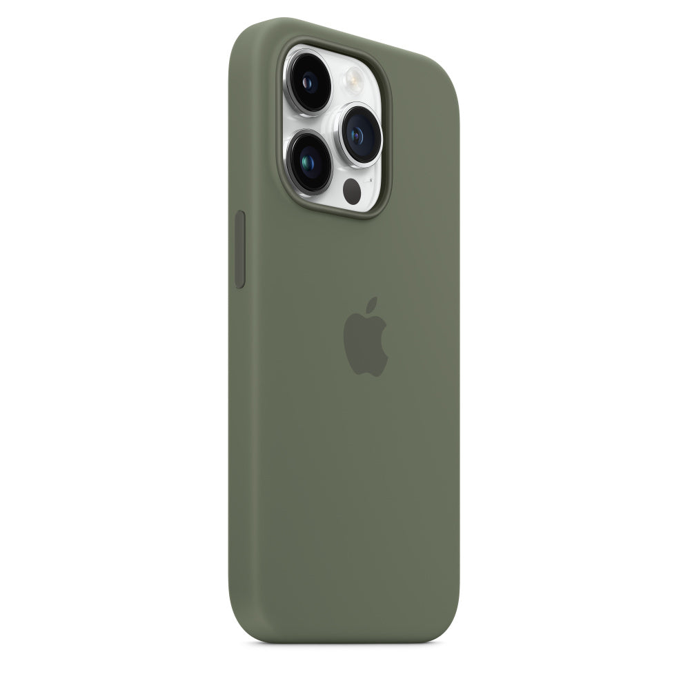 Capa em silicone com MagSafe para iPhone 14 Pro - Azeitona