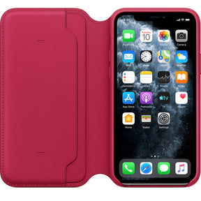 APPLE CASE IPHONE 11 PRO 5.8 LEATHER FOLIO - RASPBERRY