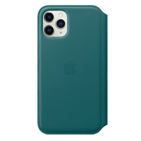 FUNDA APPLE IPHONE 11 PRO 5.8 CUERO FOLIO - PAVO REAL