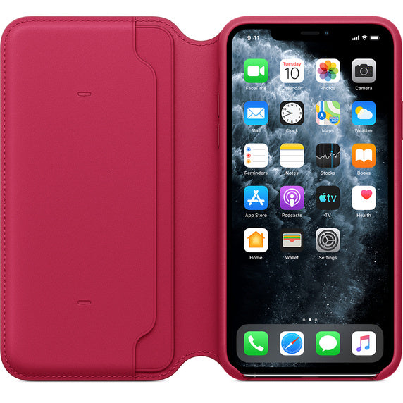 APPLE CASE IPHONE 11 PRO 6.5 MAX LEATHER FOLIO - RASPBERRY