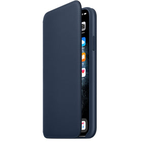 APPLE CAPA IPHONE 11 PRO 6.5 MAX LEATHER FOLIO - DEEP SEA BLUE