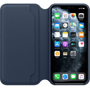 FUNDA APPLE IPHONE 11 PRO 6.5 MAX CUERO FOLIO - AZUL PROFUNDO