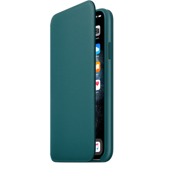 FUNDA APPLE IPHONE 11 PRO 6.5 MAX CUERO FOLIO - PAVO REAL