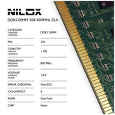 RAM DDR2 DIMM 1GB 800MHZ CL6