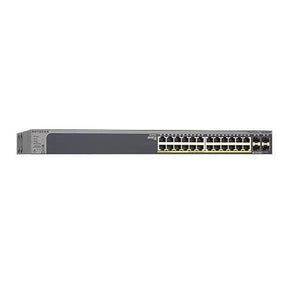 NETGEAR Smart GS728TP - V2 - switch - L3 - smart - 24 x 10/100/1000 (PoE+) + 4 x Gigabit SFP - rail mountable - PoE+ (190 W)