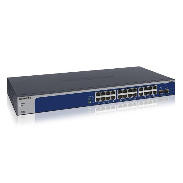 NETGEAR Plus XS724EM - Switch - Smart - 22 x 100/1000/2.5G/5G/10GBase-T + 2 x Combo SFP+ 10 Gigabit - desktop, rail mountable
