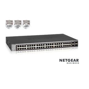 NETGEAR Smart GS748T - V5 - Switch - L3 Lite - Administrado - 48 x 10/100/1000 + 2 x Gigabit SFP + 2 x Gigabit SFP combo - escritorio, montaje en riel