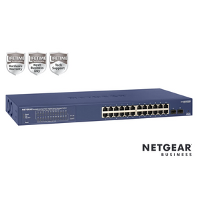 NETGEAR Smart GS724TPv2 - Switch - smart - 24 x 10/100/1000 (PoE+) + 2 x 1000Base-X SFP (uplink) - rail mountable - PoE+ (190W)