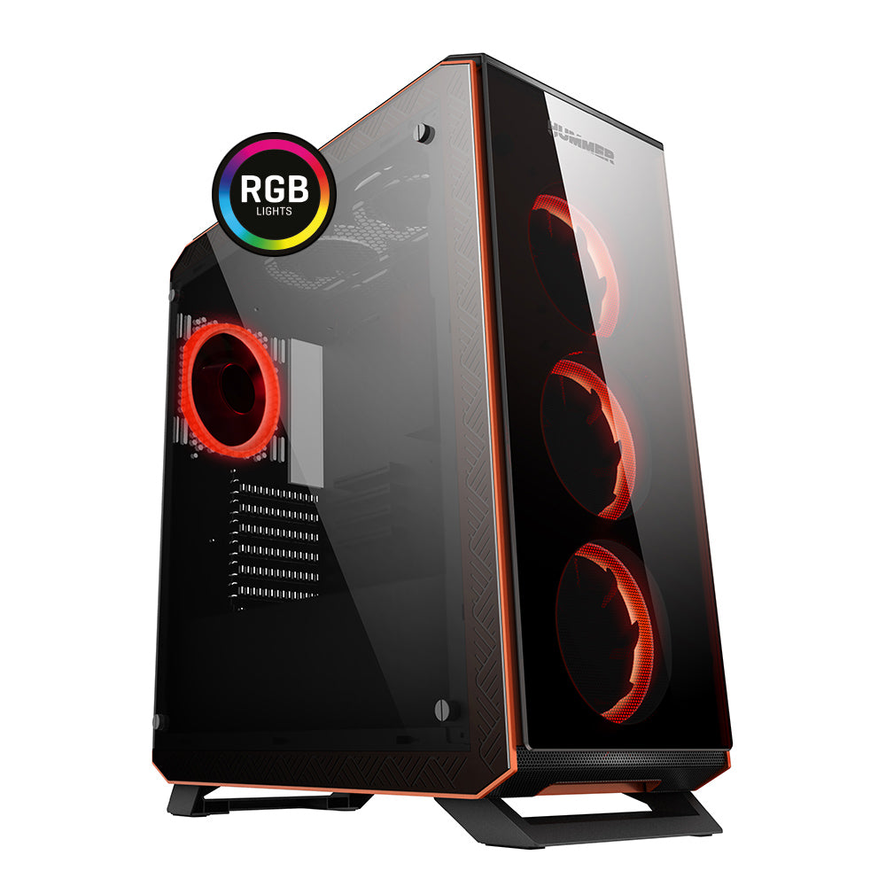 Caixa NOX Hummer TGF RGB Glass Black ATX