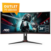 AOC MONITOR VA 34 21:9 CURVED QHD 1MS HDMI DP USB HAS GAMING CU34G2/BK OUTLET