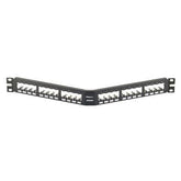 PANEL 1U ANGLED FOR 24 RJ45-STP BL