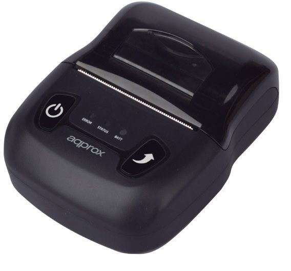 APPROX Portable Thermal Printer 203dpi 58mm, Black - USB / Bluetooth
