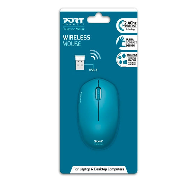 PORT MOUSE WIRELESS COLLECTION 1600DPI BLUE