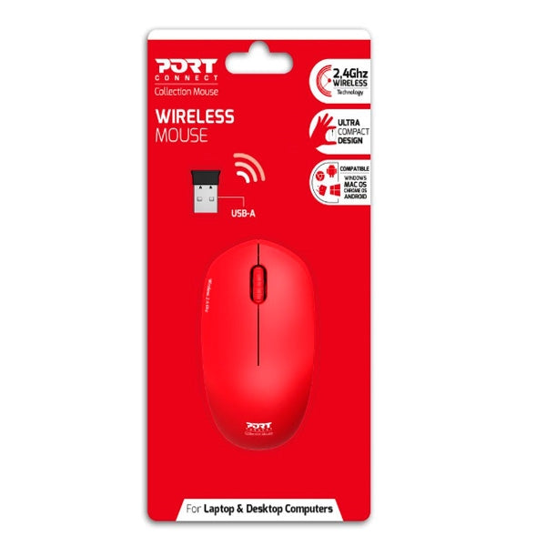 PORT MOUSE WIRELESS COLLECTION 1600DPI RED