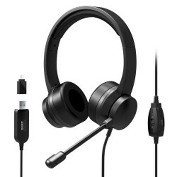 PORT HEADSET COMFORT OFFICE STEREO USB 4 CONTROLS NOISE CANCEL CONTROL