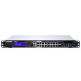 QNAP QGD-1600P - Switch - Smart - 4 x 10/100/1000 (PoE++) + 10 x 10/100/1000 (PoE+) + 2 x Gigabit SFP Combo (PoE+) - Rail mountable - PoE++ (370W)
