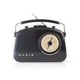 NEDIS RADIO FM 4.5W ASA DE TRANSPORTE NEGRO