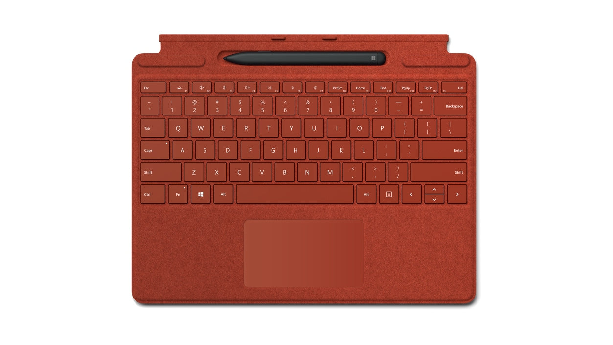 Microsoft Surface Pro X Signature Keyboard con Slim Pen Bundle - Teclado - con trackpad, acelerómetro - retroiluminado - Inglés - rojo amapola - comercial - para Surface Pro 8