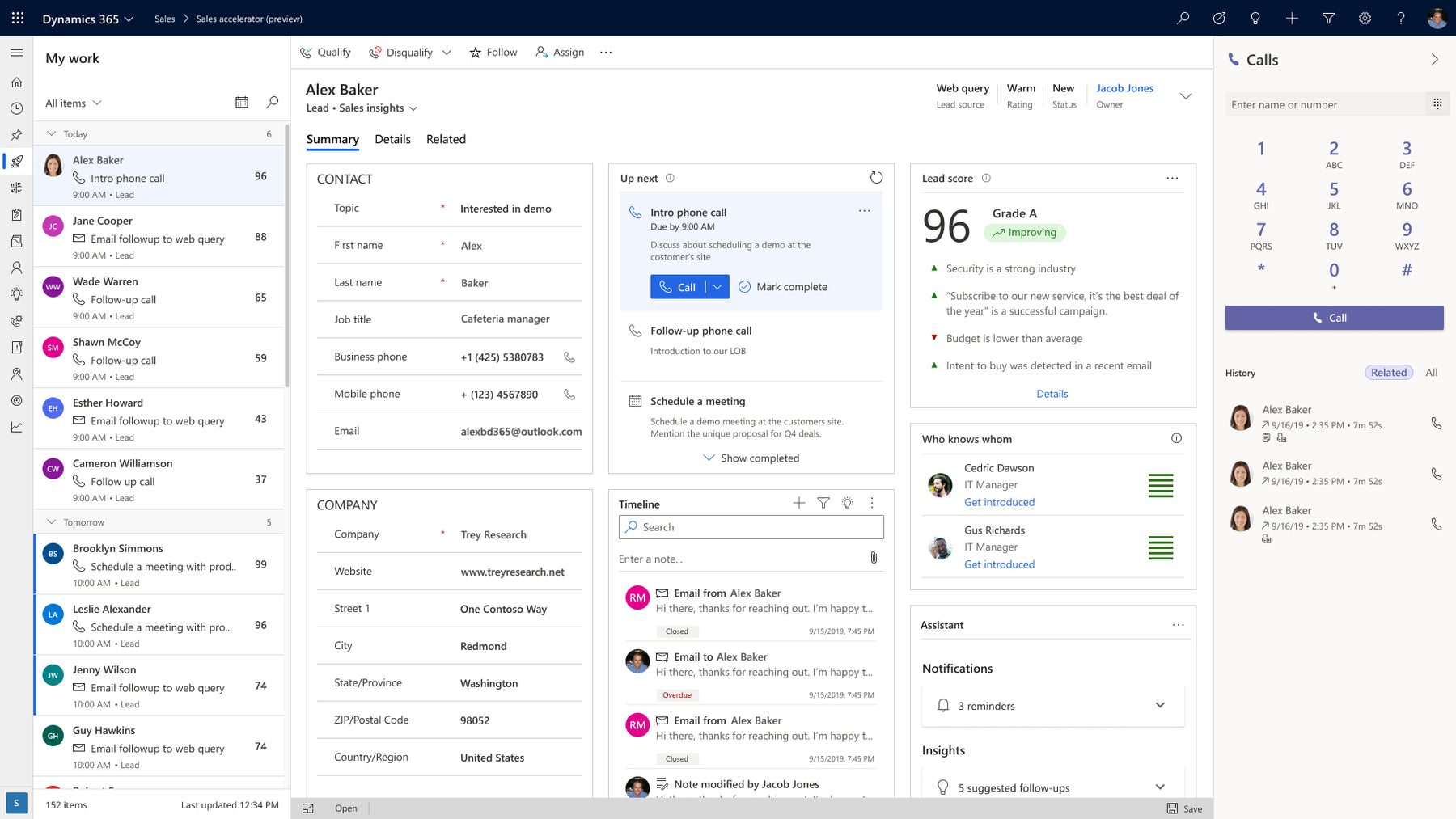 Microsoft Dynamics 365 - Pequenas e Médias Empresas - Aplicação qualificável subsequente do Dynamics 365 - Sales Professional