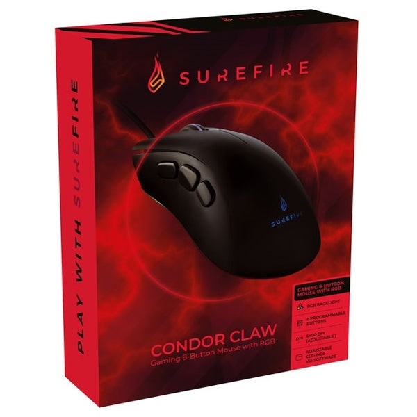 SUREFIRE GAMING MOUSE CONDOR CLAW 8-BUTTONS RGB LED 6400DPI