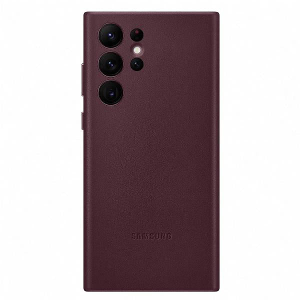 FUNDA DE CUERO S22 ULTRA BURDEOS