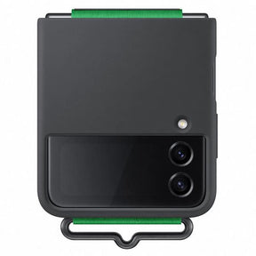 SAMSUNG CAPA Z FLIP4 SILICONE PRETA C/ FITA