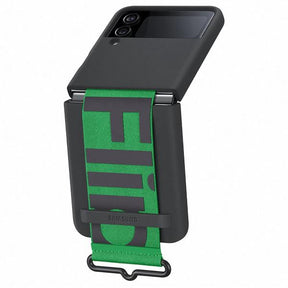 SAMSUNG CAPA Z FLIP4 SILICONE PRETA C/ FITA