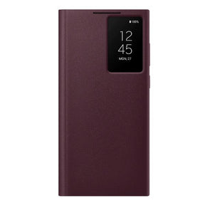 FUNDA CLEAR VIEW S22 ULTRA BURDEOS