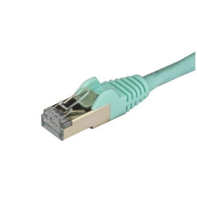 CABLE 0 5M STP CAT6A AQUA