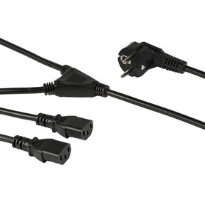 CABLE 2M SCHUKO CEE7 TO 2XC13