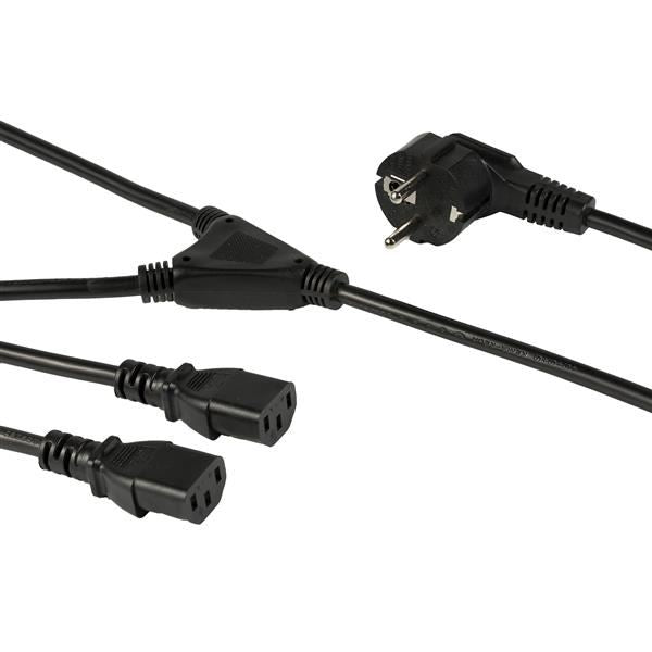 CABLE 2M SCHUKO CEE7 TO 2XC13