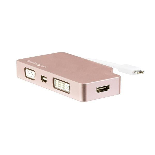 ADAPTER USB-C TO HDMI DVI VGA PINK