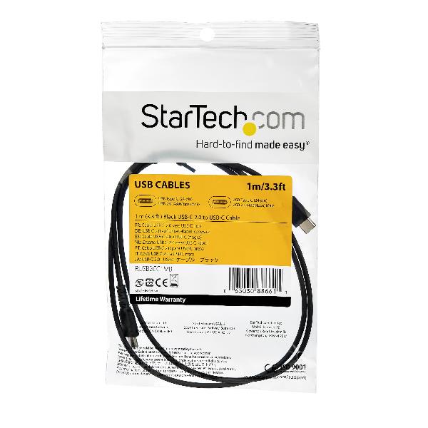 CABLE 1M USB-A TO USB-C BLACK