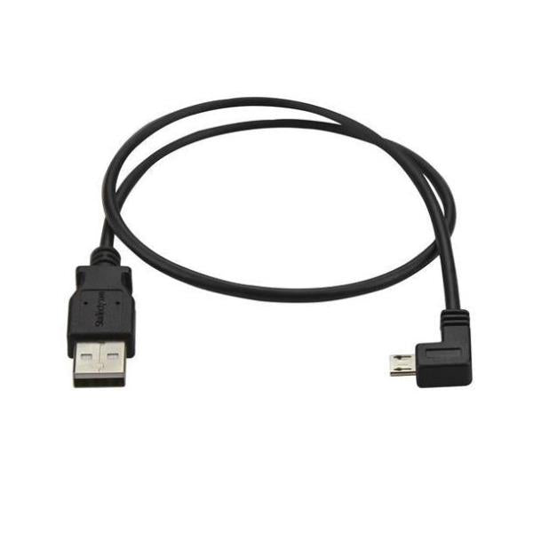 CABLE 0.5M MICRO USB ACODADO