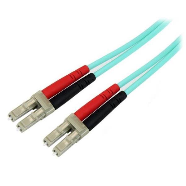 CABLE FIBRA LC DUPLEX 10M AQUA
