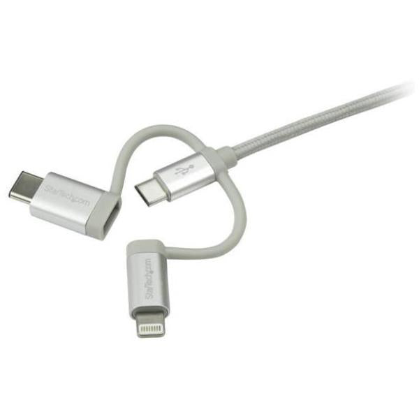 CABLE 1M USB A LIGHTNING USBC MICRO