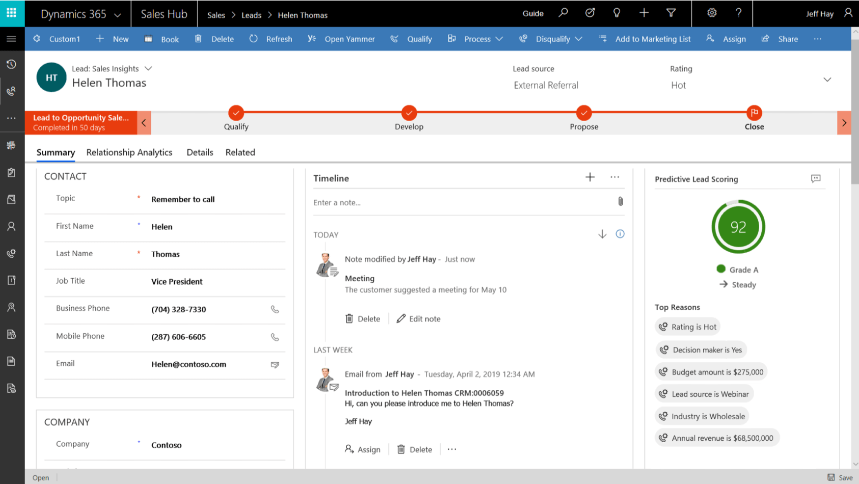 Microsoft Dynamics 365 - Ventas - Ventas relacionales de Microsoft