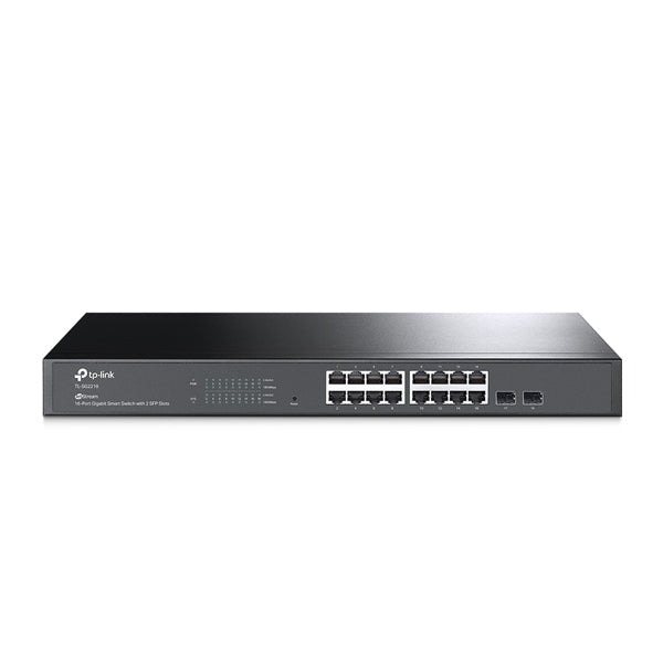 INTERRUPTOR INTELIGENTE GIGABIT DE 16 PUERTOS JETSTREAM DE TP-LINK CON 2 RANURAS SFP GIGABIT