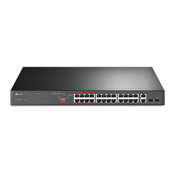 TP-LINK 26-PORT 10/100MBPS + 2-PORT GIGABIT UNMANAGED POE SWITCH