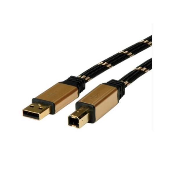 CABLE USB 2.0 A/B ORO M/M 3M