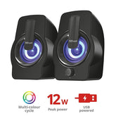 TRUST COLUNAS GEMI RGB LEDS 2.0 USB POWERED BLACK #KAMIKAZE PROMO#