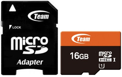 MicroSD Team Group 16GB class10 UHS-I SDHC (80MB/s-15MB/s) c/adaptador