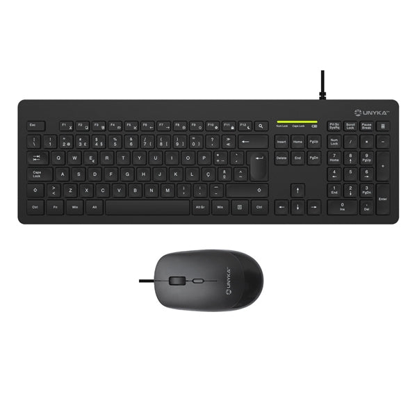 UNYKA TECLADO Y RATÓN MK211 PRO CABLE USB NEGRO ES