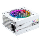 UNYKA FONTE ALIMENTAÇÃO 650W GAMING ATILIUS RGB 92%FULL MODU WHITE